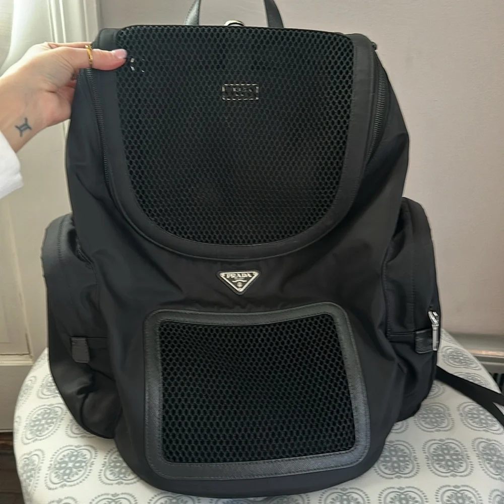 PRADA re-nylon & saffiano leather pet bag